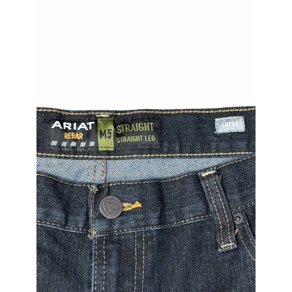 Ariat Other - Ariat Rebar M5 Jeans Men's 40x36 Dark Blue Straight Work Durable Denim NWOT